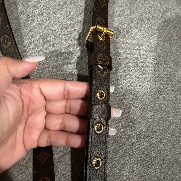 Louis Vuitton Brown Monogram Strap with Gold Accents - Picture 2 of 5